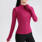 Women's Fitness Running Stretchy Tight Long Sleeve Top Sportswear Full Zip Yoga Top with Thumbholes Training Wear Jacket The Clothing Company Sydney