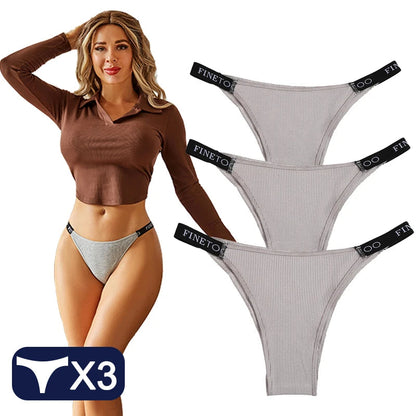 3 Women Cotton Panties Briefs Underpants Female  Thongs Women's T-Back Intimate Lingerie Underwear The Clothing Company Sydney