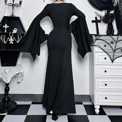 Women's Halloween Costume Batwing Sleeve Black Gothic Dress The Clothing Company Sydney