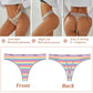 4 Piece Set Women's Cotton Colourful Stripe Panties Underwear G-Strings Rainbow Thongs Female Soft Breathable Intimates Lingerie The Clothing Company Sydney