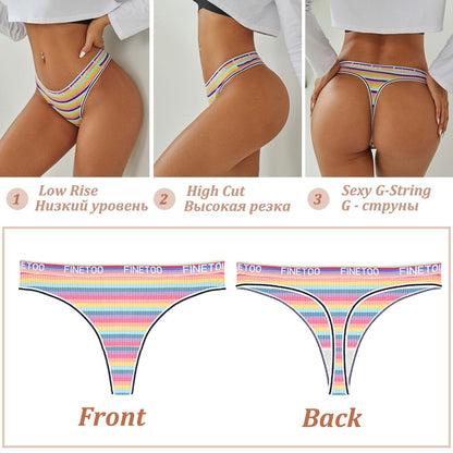 4 Piece Set Women's Cotton Colourful Stripe Panties Underwear G-String –  The Clothing Company Sydney