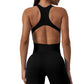 Women's Sleeveless Seamless Yoga Jumpsuits Workout Ribbed Playsuit Outfit Fitness Sportswear Activewear The Clothing Company Sydney