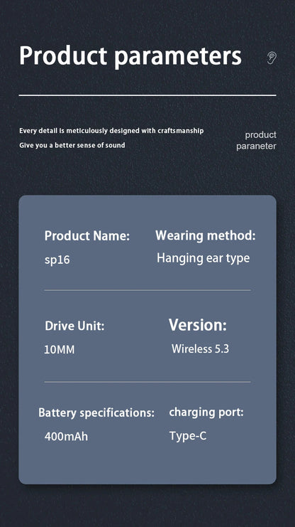 Original SP16 Wireless Earphones Ture Wireless Earbuds Ear hook Sports HiFI Stereo Waterproof Headset With Mic TWS Headphone The Clothing Company Sydney