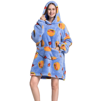 25 Style Cartoon Oversized Hoodie Sweatshirt Women Printed Wearable Blankets Fleece Warm Kids Sleepwear Lazy Giant Hooded Blanket The Clothing Company Sydney