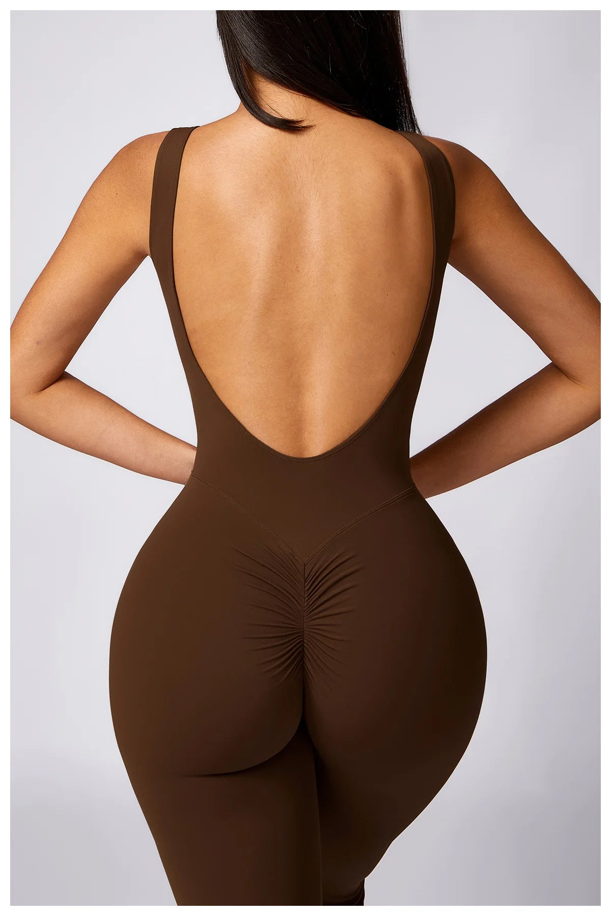 Women's V Back Jumpsuit Gym Set Sports Jumpsuit Training Yoga Suit Fitness Rompers Stretch Workout Bodysuits Sportswear