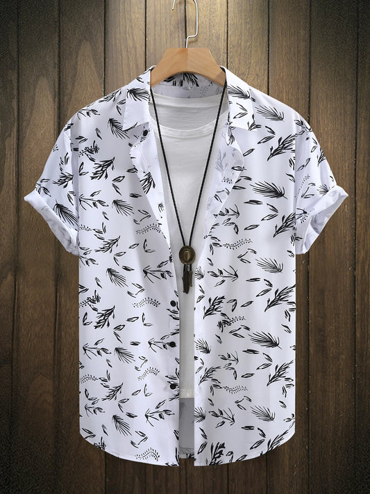 Men's Summer Short Sleeve Printed Shirt Thin Beach Shirt Men's Clothing Casual Shirt