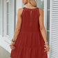 Hollow Lace Patchwork Halter Neck Women A Line Dress Summer Casual Solid Color Loose Beach Holiday Sundress