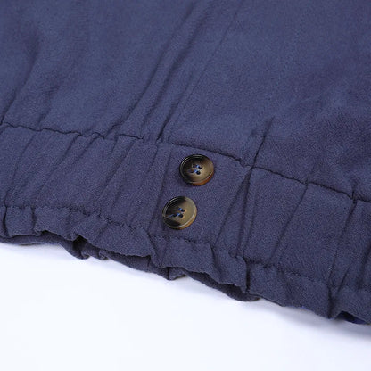 Women's Cotton Linen Loose Wide Leg Pants Summer Female High Elastic Waist Button Casual Streetwear Trousers The Clothing Company Sydney