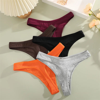 3 Pack Cotton Seamless Panties Comfort Underwear Women Low Waist Breathable Thongs Solid Sport G-String Soft Lingerie