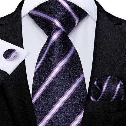 Luxury Purple Paisley Silk Tie Set for Men – 8cm Gift Set The Clothing Company Sydney