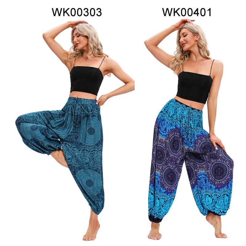 Boho Yoga Pants Women Hippie Harem Printed Dye High Waist Beach Wear The Clothing Company Sydney