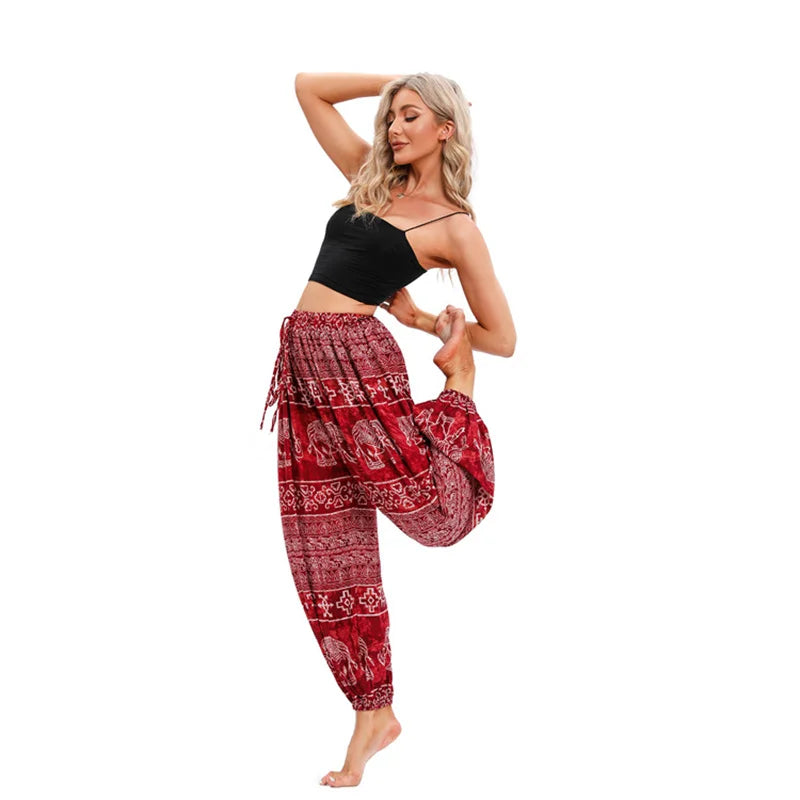 Boho Yoga Pants Women Hippie Harem Printed Dye High Waist Beach Wear The Clothing Company Sydney