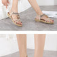 Women Fashion  Flat Flower Rhinestone Open Toe Outdoor Wear Beach Sandals