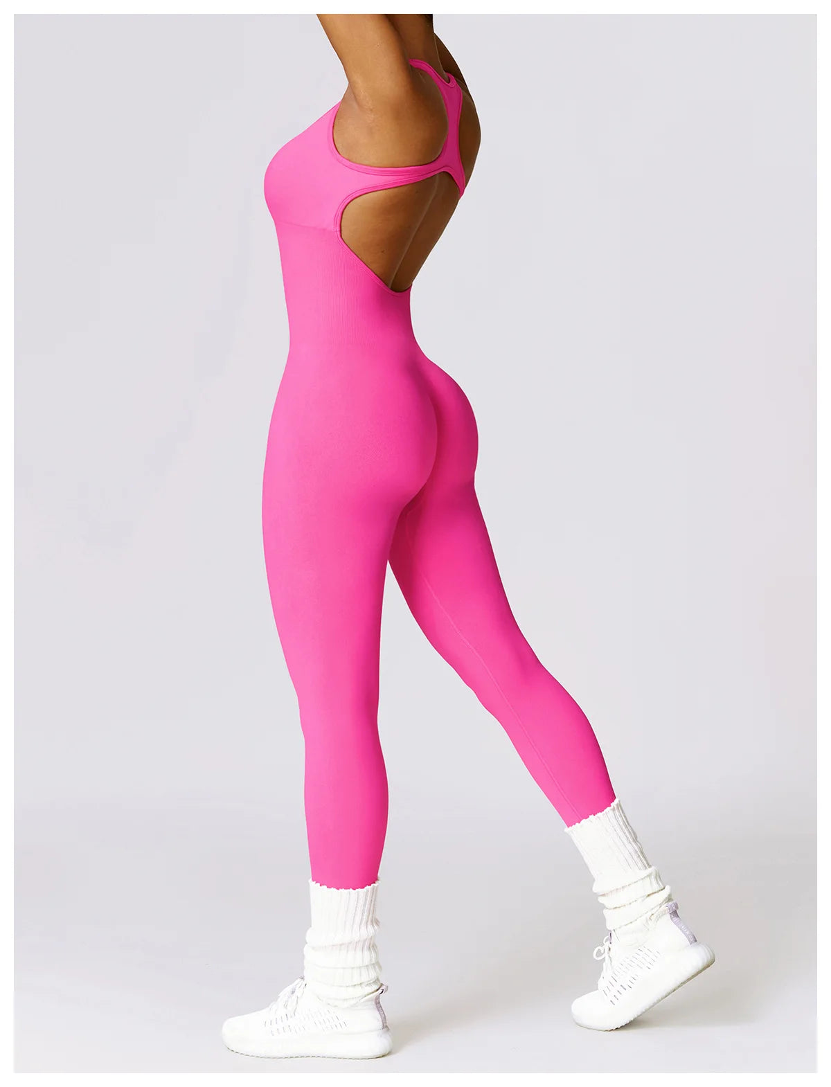 Seamless Gym Sport Jumpsuit Women Sportswear Hollow Backless Scrunch Fitness Overalls Push Up One Pieces Outfit Yoga Wear The Clothing Company Sydney