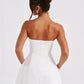 White Backless Patchwork Fashion Summer Elegant Party Mini Dress