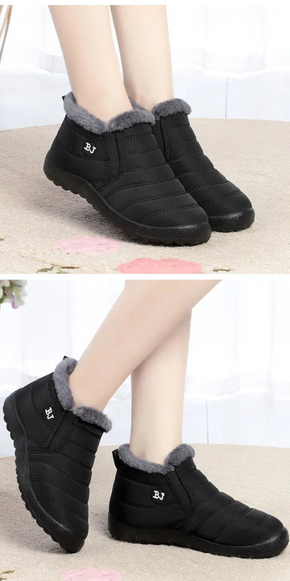 Women’s Fur Snow Boots – Waterproof Slip-On Ankle Shoes The Clothing Company Sydney