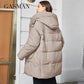 Hooded Parkas Women's Plus Size Casual Hooded Pocket Women Down Jacket Coat Outwear