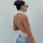 Fashion Knitted Turtleneck Crop Tops for Women Summer Sleeveless Backless Tanks Cropped Party Club Top The Clothing Company Sydney