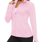 UPF 50+ Sun Protection Summer Shirts Women's Long Sleeve Shirts Full Zip Casual Jackets Zipper Pockets Golf Athlete Tops The Clothing Company Sydney