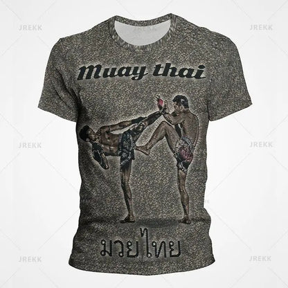Muay Thai Gym Graphic T Shirt For Men Women Kids 3D Thai Boxing Sports Printed Tee Shirts Streetwear Short Sleeves Quick Dry Top - The Clothing Company Sydney