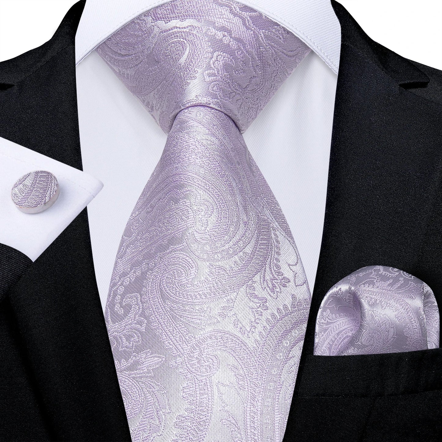 Luxury Purple Paisley Silk Tie Set for Men – 8cm Gift Set The Clothing Company Sydney