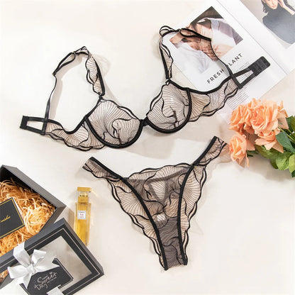 2 Piece Transparent Bras Sets Fancy Mesh See Through Bras And Thongs Suit Sensual Lingerie Set The Clothing Company Sydney