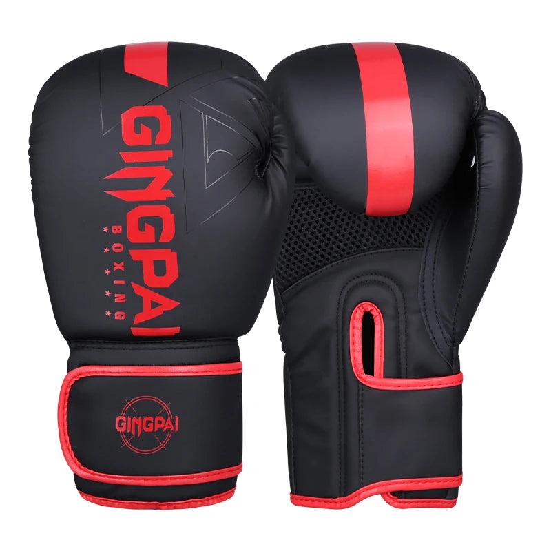 Muay Thai boxing gloves for adults and kids, PU kickboxing and MMA training gloves