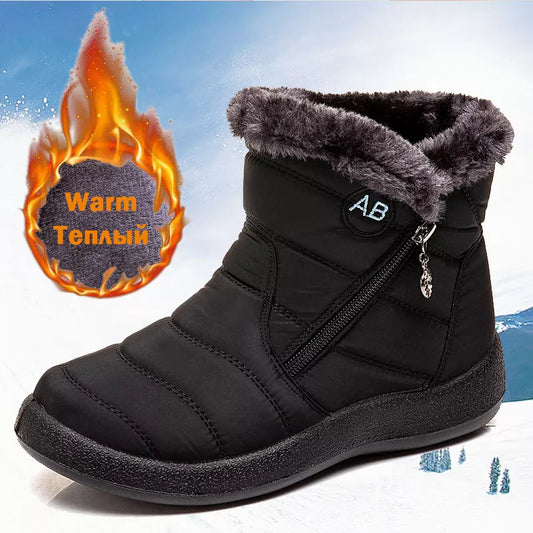Women's Thick Plush Snow Boots Winter Waterproof Non-slip Platform Ankle Boots Women Warm Cotton Padded Shoes The Clothing Company Sydney