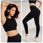 Yoga Matching Outfit Set Women's High Waist Leggings and Top Two Piece Seamless Fitness Exercise Fitness Workout Activewear