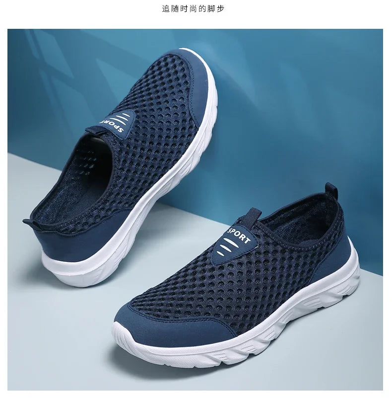 Lightweight Casual Breathable Slip on Male Casual Sneakers Anti-slip Men's Flats Outdoor Walking Shoes