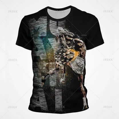 Muay Thai Gym Graphic T Shirt For Men Women Kids 3D Thai Boxing Sports Printed Tee Shirts Streetwear Short Sleeves Quick Dry Top - The Clothing Company Sydney