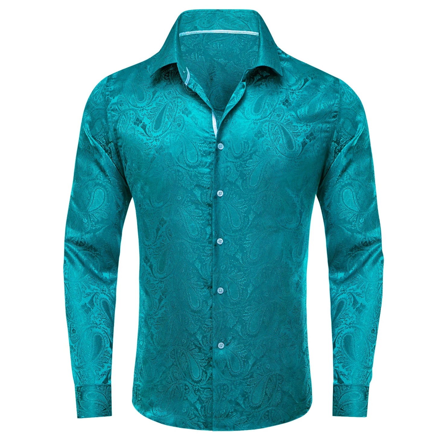 Men's Paisley Teal Blue Pink Grey Shirts Long Sleeve Dress Shirt Blouse for Male Wedding Party Banquet Office Dress Shirt The Clothing Company Sydney