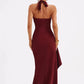 Deep V Neck Thigh High Split Maxi Halter Sleeveless Backless Bodycon Club Party Long Dress The Clothing Company Sydney