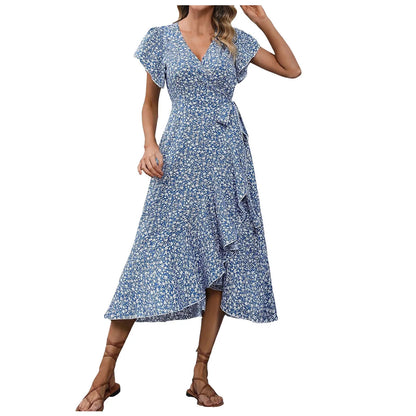 Women's Split Midi Floral Wrap Dress - The Clothing Company Sydney