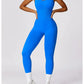 Seamless Gym Sport Jumpsuit Women Sportswear Hollow Backless Scrunch Fitness Overalls Push Up One Pieces Outfit Yoga Wear The Clothing Company Sydney