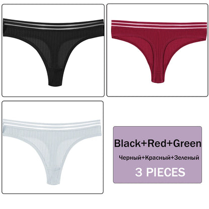 3 Pack Set Women's Panties Underwear Solid Colour Intimate Lingerie Panties Briefs G-string Panties Underwear The Clothing Company Sydney