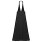 Womens Nightclub Deep V Neck Halter Backless Sleeveless Front High Split High Waist Coquette Clubwear Dress The Clothing Company Sydney