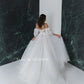 3D Flower with Detachable Sleeves Wedding Gowns Sweetheart Bridal Open Back Appliqued Wedding Dress