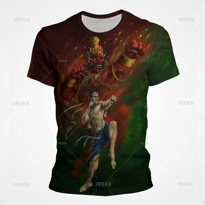Muay Thai Gym Graphic T Shirt For Men Women Kids 3D Thai Boxing Sports Printed Tee Shirts Streetwear Short Sleeves Quick Dry Top - The Clothing Company Sydney