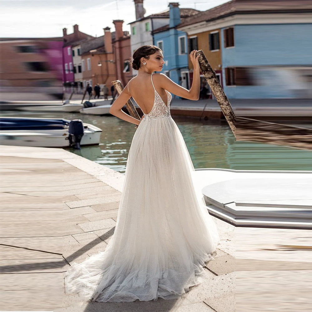 Elegant High Fork Wedding Dresses Sparkling Lace A-Line Bridal Gowns E The Clothing Company Sydney Elegant High Fork Wedding Dresses Sparkling Lace A-Line Bridal Gowns E The Clothing Company Sydney