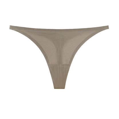 Ice silk thong women's panties, seamless G-string T-back briefs in soft, lightweight fabric