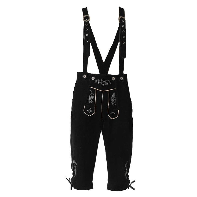 Men's Carnival Munich Oktoberfest Costume Faux Leather Pants Waiter Cosplay Fancy Party Dress