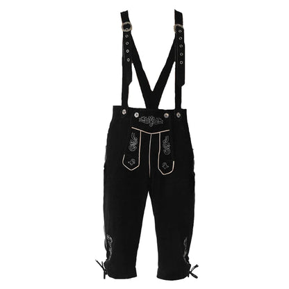 Men's Carnival Munich Oktoberfest Costume Faux Leather Pants Waiter Cosplay Fancy Party Dress