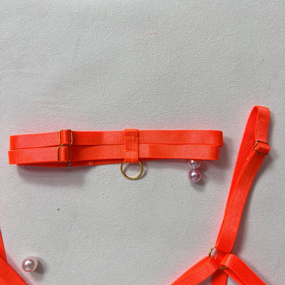 5-Piece Costume Hollow Underwear Sensual Open Bra Outfits Lingerie Set - The Clothing Company Sydney