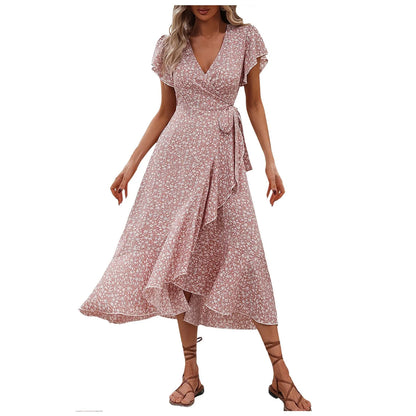 Women's Split Midi Floral Wrap Dress - The Clothing Company Sydney