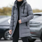 Men's Winter Warm Long Outwear Hooded Thicken Mid-length Hooded Warm Coat Puffer Jacket Fashion Parka Overcoat