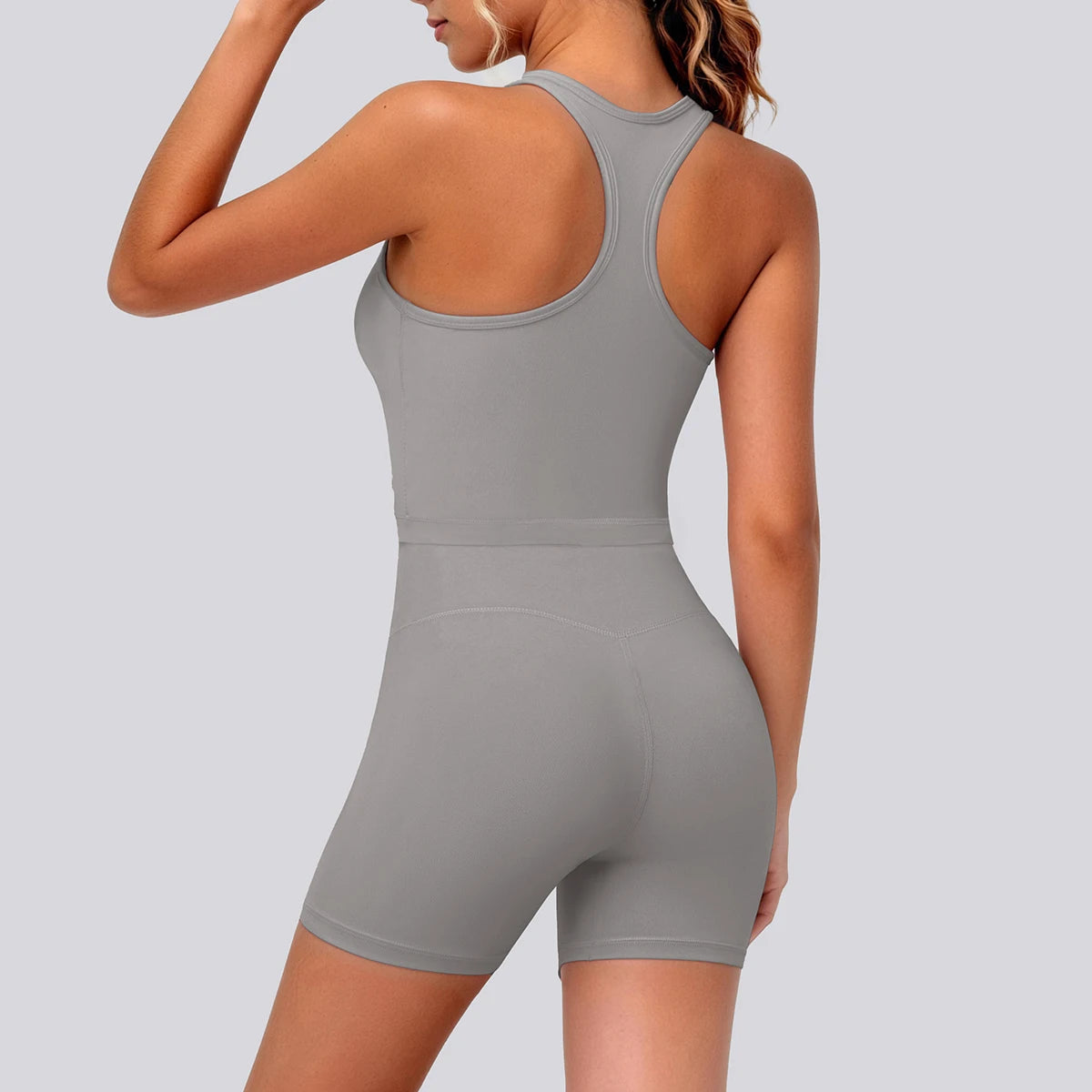 2 Piece Women's Breathable Workout Top I-shaped Vest  Push Up Quick-Dry Summer Yoga Shorts Matching Set