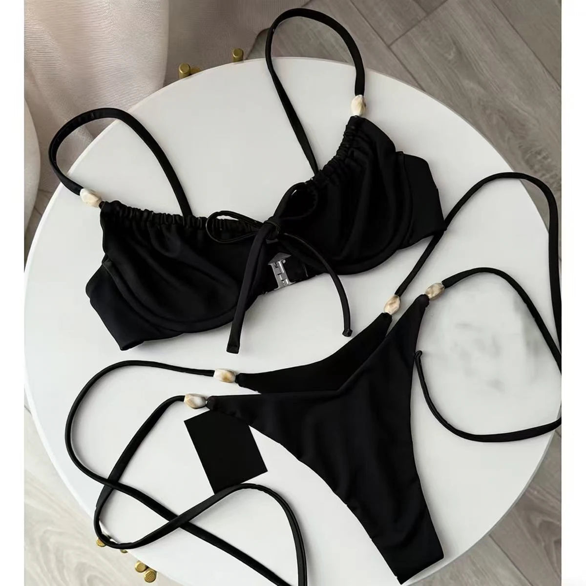 2 Piece Push Up Swimsuit Swimwear Bikini Set Beads Biquini Bathing Suit Dot Swimming Suit Beachwear The Clothing Company Sydney