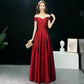 Elegant Formal Boat Neck Satin Wedding Bridesmaid Maxi Long Prom Evening Cocktail Party Summer Dresses