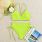 V-Neck Split Bikini Set for Women Swimsuit Lace Up Triangular Beach Swimwear Bathing Suit The Clothing Company Sydney